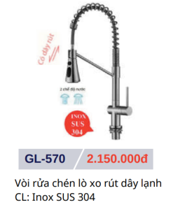 Vòi rửa chén GOLICAA GL-570 - 10 Vòi rửa chén GOLICAA GL-570 - 9