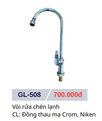 Vòi rửa chén lạnh GOLICAA GL-508