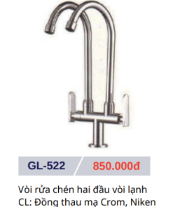Vòi rửa chén hai đầu vòi lạnh GOLICAA GL-522 - 5