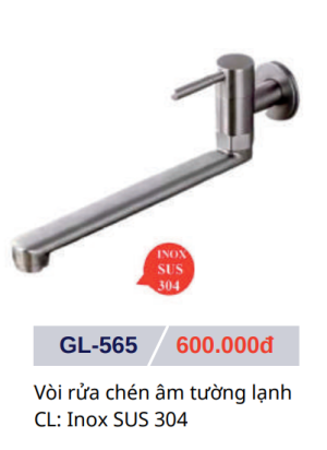 Vòi rửa chén âm tường lạnh GOLICAA GL-565 - 7
