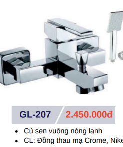 Củ sen tắm vuông nóng lạnh GOLICAA GL-207 - 5