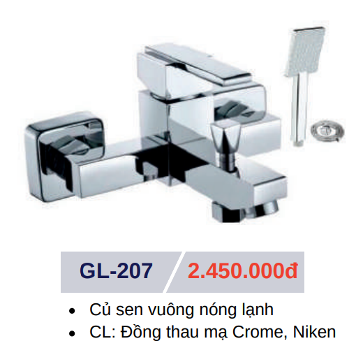 Củ sen tắm vuông nóng lạnh GOLICAA GL-207