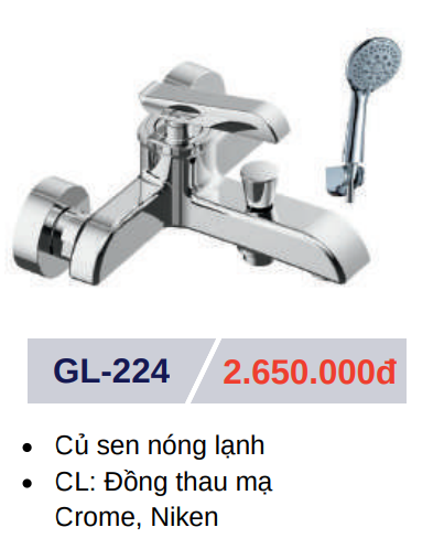 Củ sen tắm nóng lạnh GOLICAA GL-224