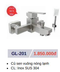 Củ sen tắm vuông nóng lạnh GOLICAA GL-201 - 5
