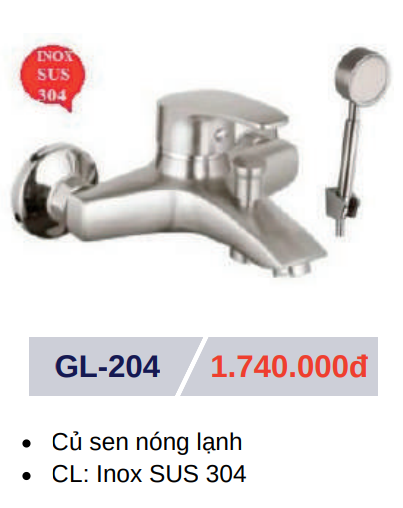 Củ sen tắm nóng lạnh GOLICAA GL-204