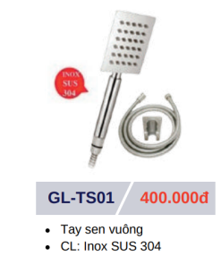Tay sen tắm vuông GOLICAA GL-TS01 - 8 Tay sen tắm vuông GOLICAA GL-TS01 - 7