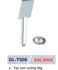 Tay sen tắm vuông GOLICAA GL-TS06 - 6 Tay sen tắm vuông GOLICAA GL-TS06 - 5