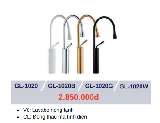 Vòi lavabo nóng lạnh GOLICAA GL-1020W - 3