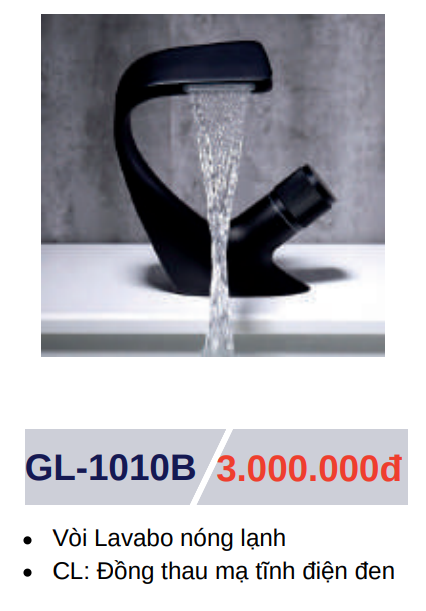 Vòi lavabo nóng lạnh GOLICAA GL-1010B