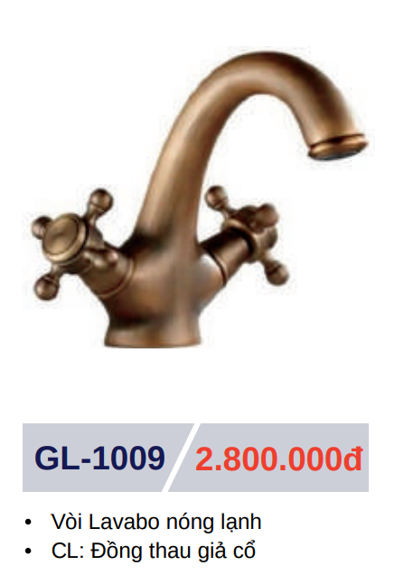 Vòi lavabo nóng lạnh GOLICAA GL-1009