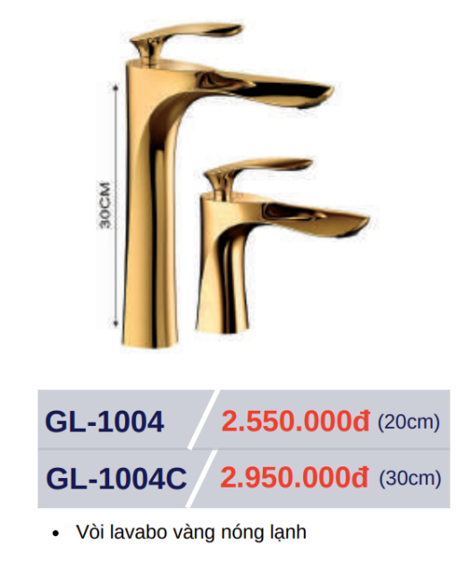 Vòi lavabo nóng lạnh GOLICAA GL-1004 - 3