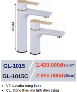 Vòi lavabo nóng lạnh GOLICAA GL-1015C - 5
