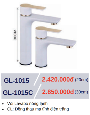 Vòi lavabo nóng lạnh GOLICAA GL-1015C - 5