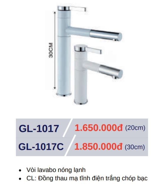 Vòi lavabo nóng lạnh GOLICAA GL-1017C - 3