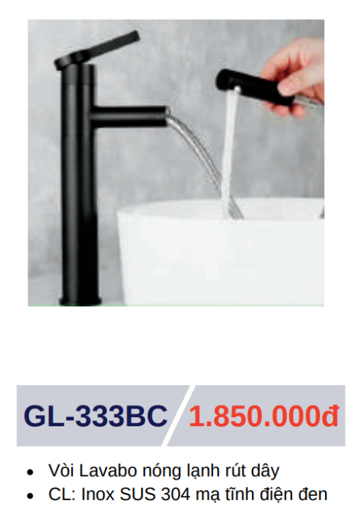 Vòi lavabo nóng lạnh GOLICAA GL-333BC - 3