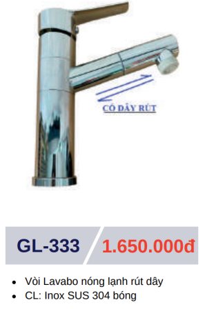 Vòi lavabo nóng lạnh GOLICAA GL-333 - 7