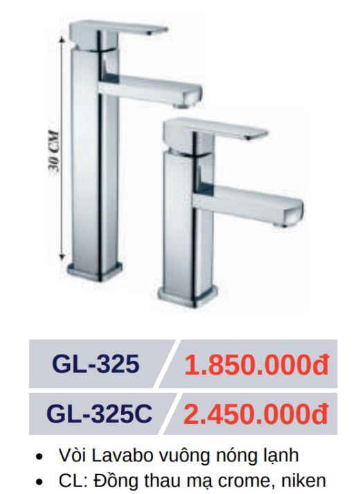 Vòi lavabo nóng lạnh GOLICAA GL-325 - 3
