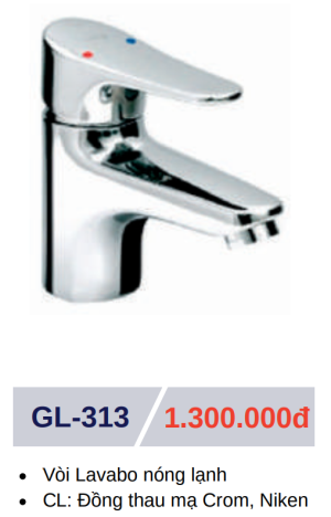 Vòi lavabo nóng lạnh GOLICAA GL-313 - 5