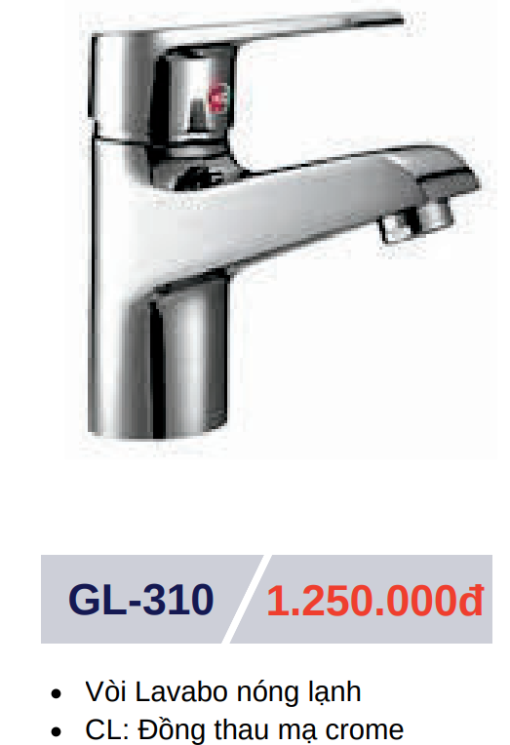 Vòi lavabo nóng lạnh GOLICAA GL-310 - 3