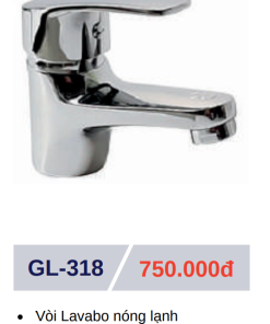 Vòi lavabo nóng lạnh GOLICAA GL-318 - 5