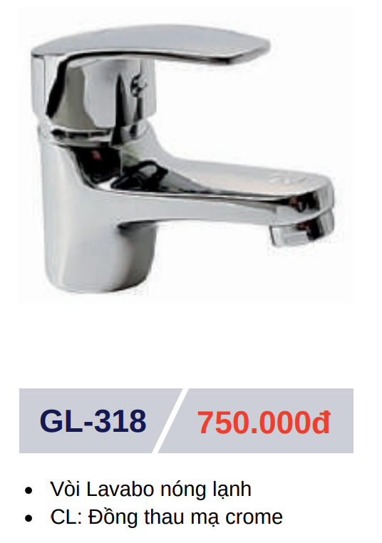 Vòi lavabo nóng lạnh GOLICAA GL-318