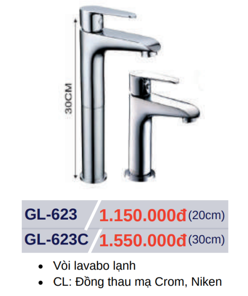 Vòi lavabo lạnh GOLICAA GL-623 - 3