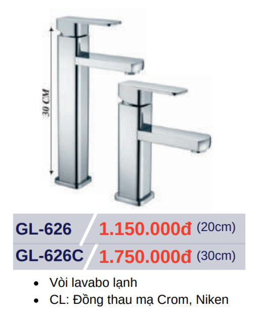 Vòi lavabo lạnh GOLICAA GL-626 - 3