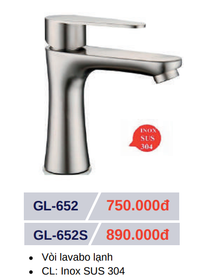 Vòi lavabo lạnh GOLICAA GL-652