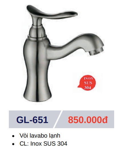 Vòi lavabo lạnh GOLICAA GL-651