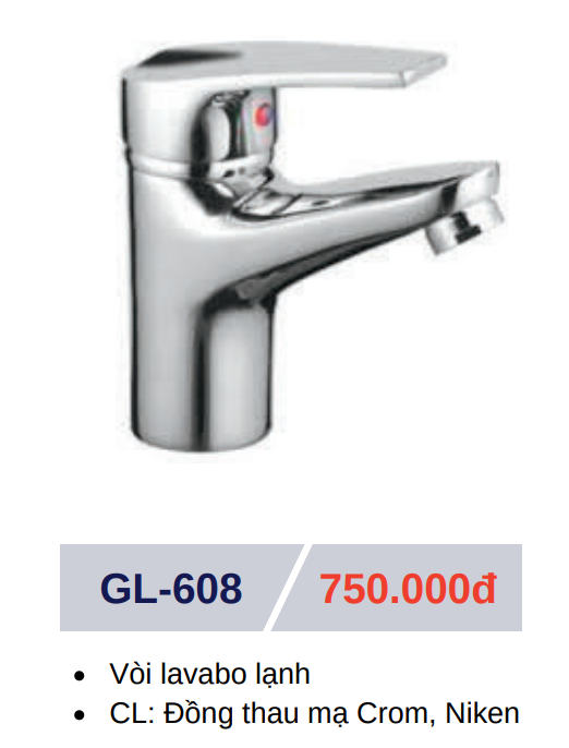 Vòi lavabo lạnh GOLICAA GL-608