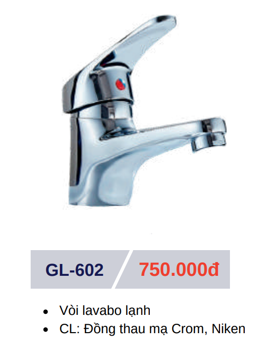 Vòi lavabo lạnh GOLICAA GL-602