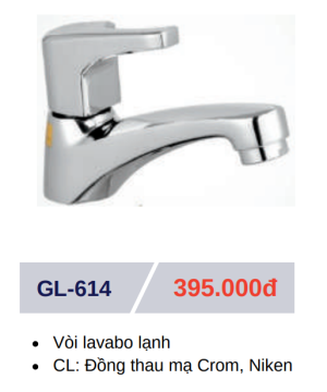 Vòi lavabo lạnh GOLICAA GL-614 - 5