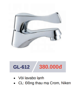 Vòi lavabo lạnh GOLICAA GL-612 - 6 Vòi lavabo lạnh GOLICAA GL-612 - 5
