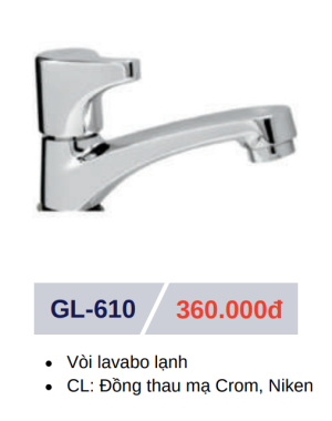 Vòi lavabo lạnh GOLICAA GL-610 - 5