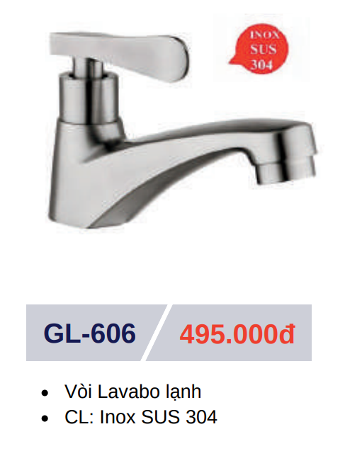 Vòi lavabo lạnh GOLICAA GL-606