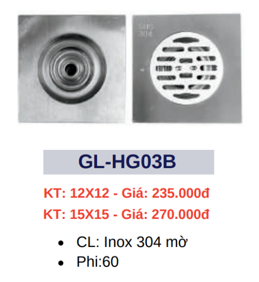 Hố ga thoát sàn GOLICAA GL-HG03B - 3