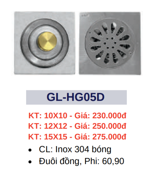 Hố ga thoát sàn GOLICAA GL-HG05D - 1