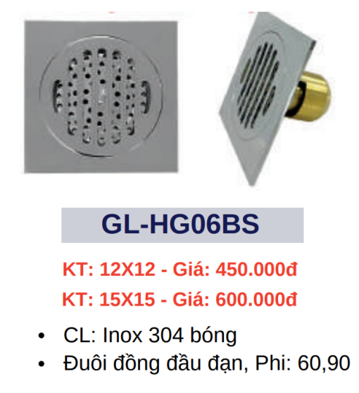 Hố ga thoát sàn GOLICAA GL-HG06BS - 3