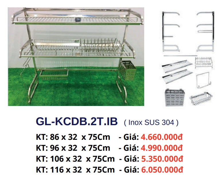 Kệ chén đặt bàn GOLICAA GL-KCDB.2T.IB