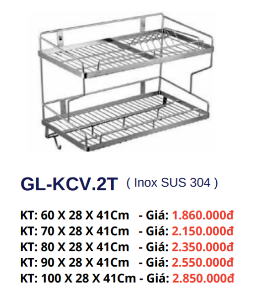 Kệ Chén Treo 2 Tầng GOLICAA GL-KCV.2T - 3