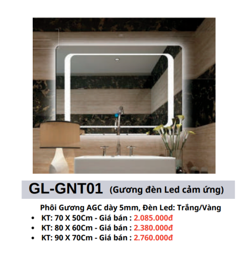 Gương đèn Led cảm ứng GOLICAA GL-GNT01 - 5