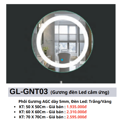 Gương đèn Led cảm ứng GOLICAA GL-GNT03 - 3