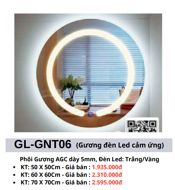Gương đèn Led cảm ứng GOLICAA GL-GNT06