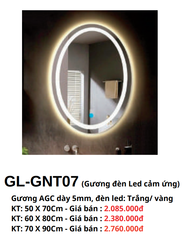 Gương đèn Led cảm ứng GOLICAA GL-GNT07
