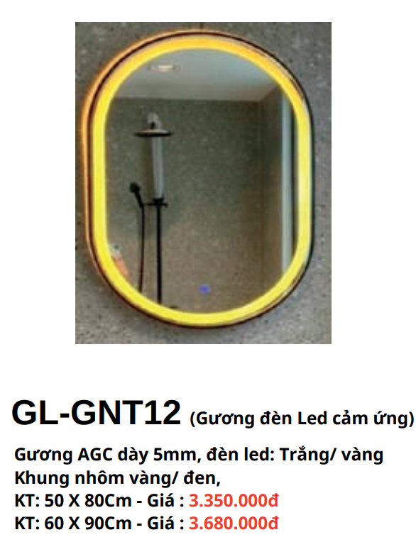 Gương đèn Led cảm ứng GOLICAA GL-GNT12