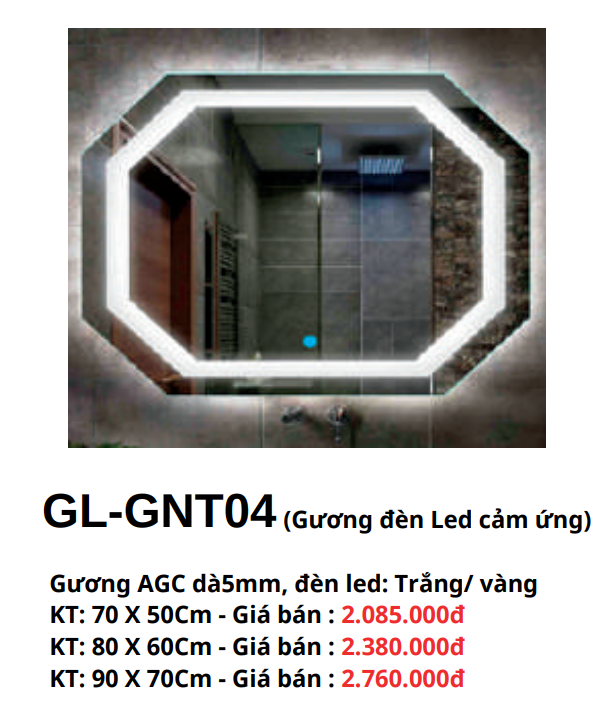 Gương đèn Led cảm ứng GOLICAA GL-GNT04