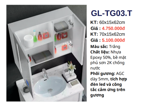 Tủ gương GOLICAA GL-TG03.T - 5