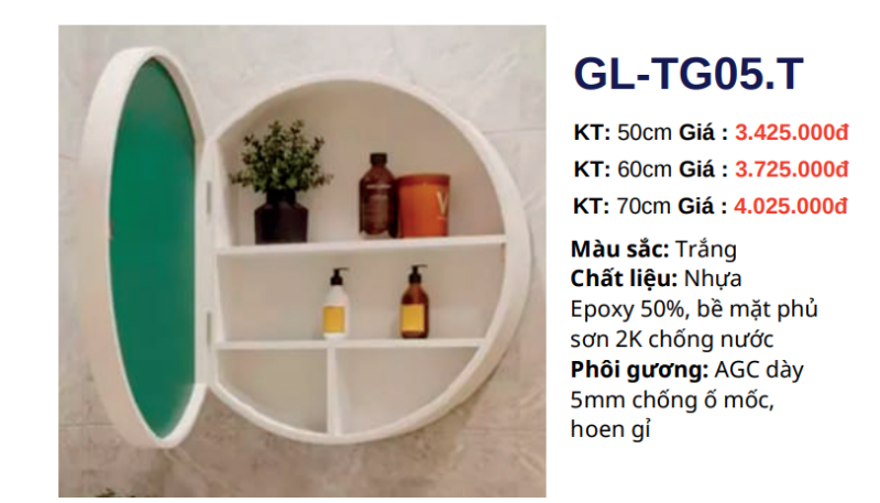 Tủ gương GOLICAA GL-TG05.T