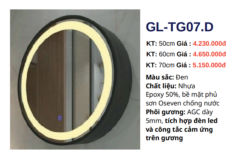 Tủ gương GOLICAA GL-TG07.D