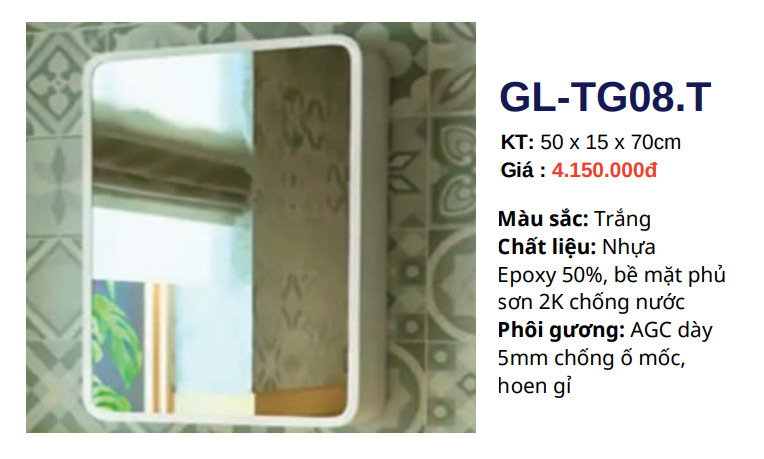 Tủ gương GOLICAA GL-TG08.T